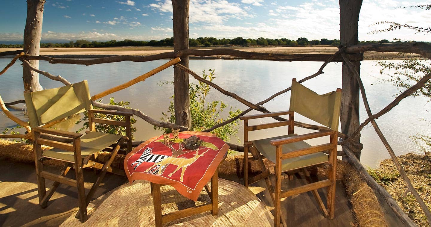 Deck View over the Green Wonderlands at Island Bush Camp in the South Luangwa National Park