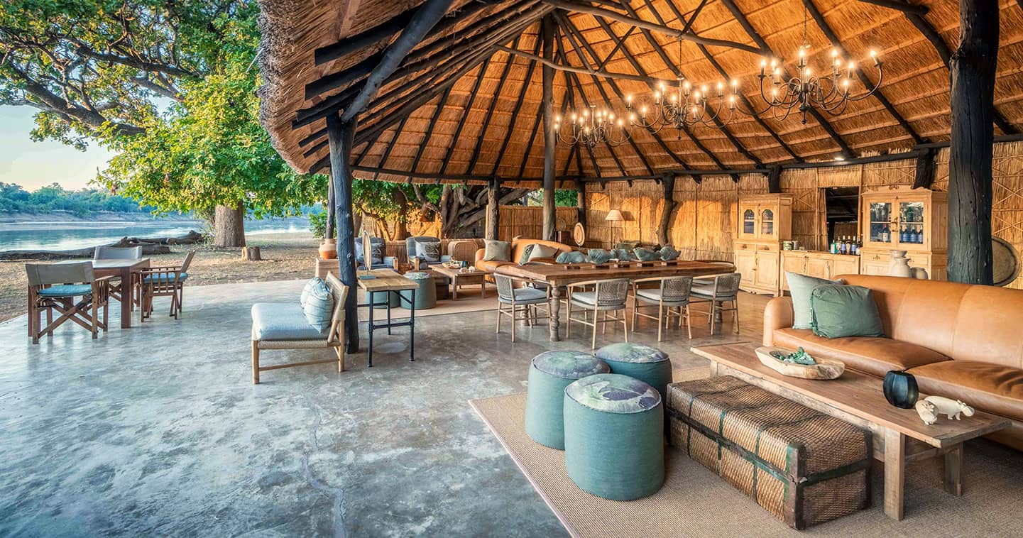 The lounge area at Time + Tide Mchenja Camp