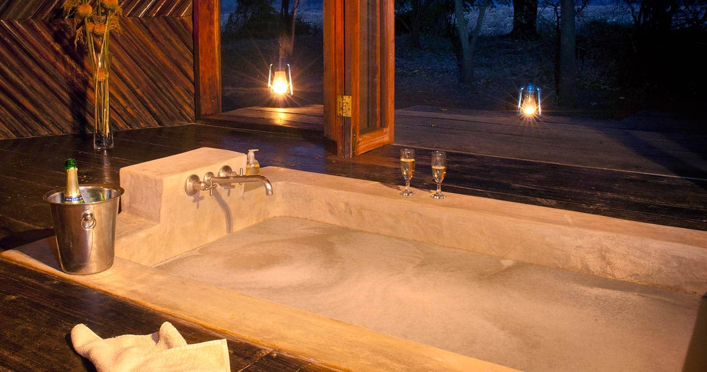 Luxury Bathroom at Luangwa River Camp in the South Luangwa National Park in Zambia