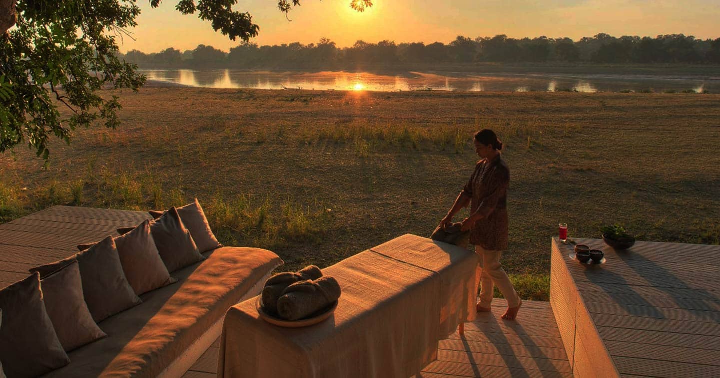 Outdoor Massage at The Chinzombo in the South Luangwa National Park