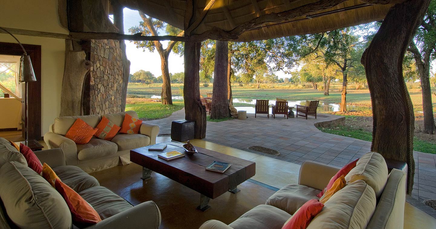 Lounge area at Luangwa Safari House