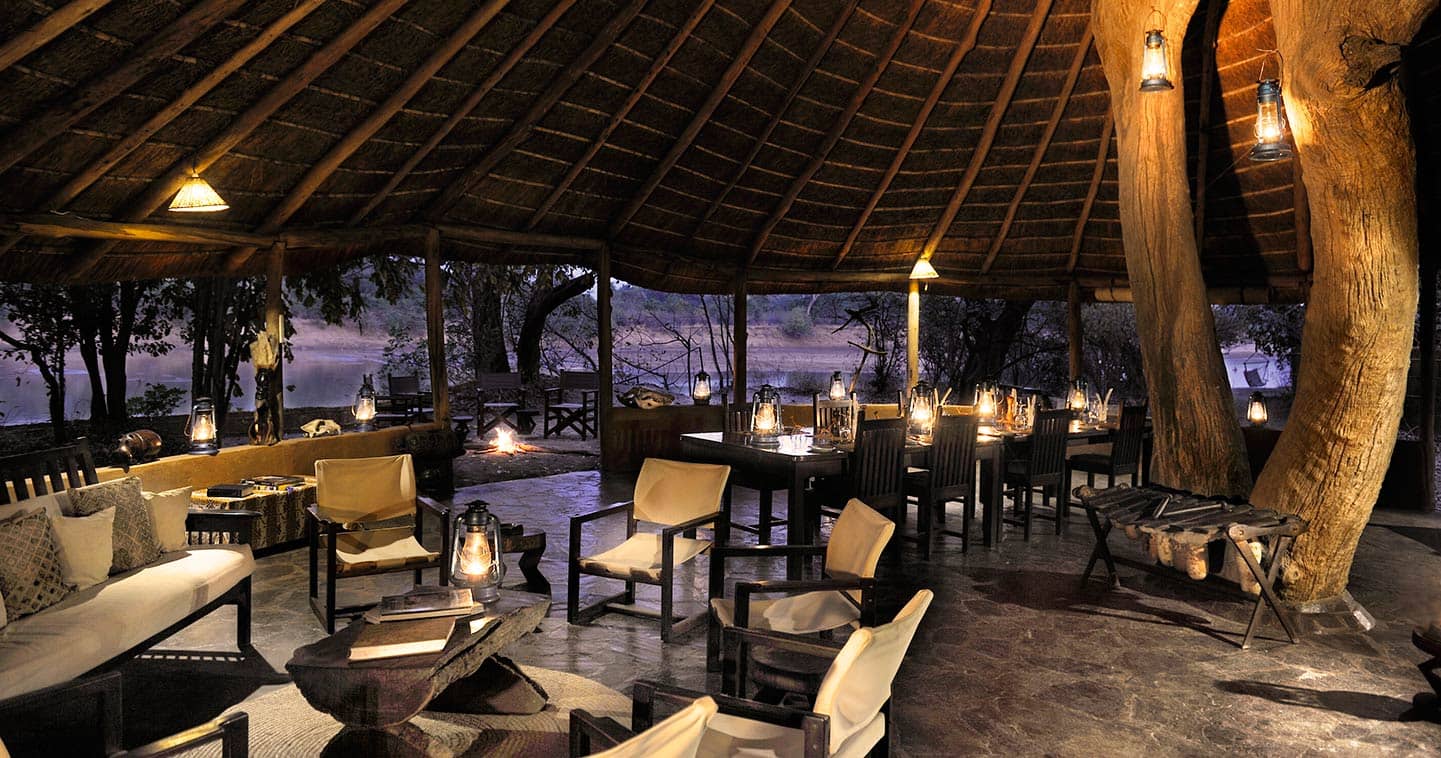 View from the lounge at Kaingo Camp in South Luangwa