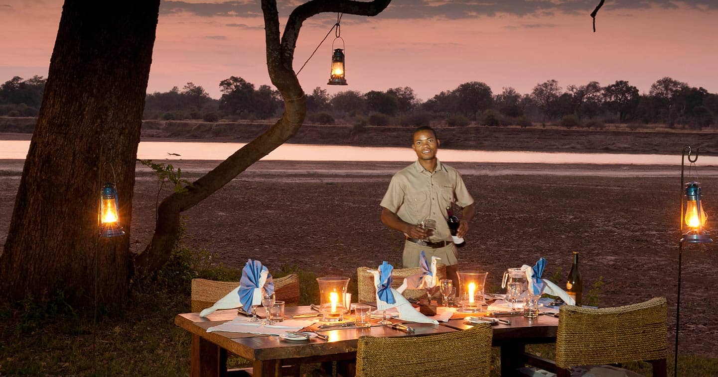 Outdoor Dinner at Luangwa River Camp