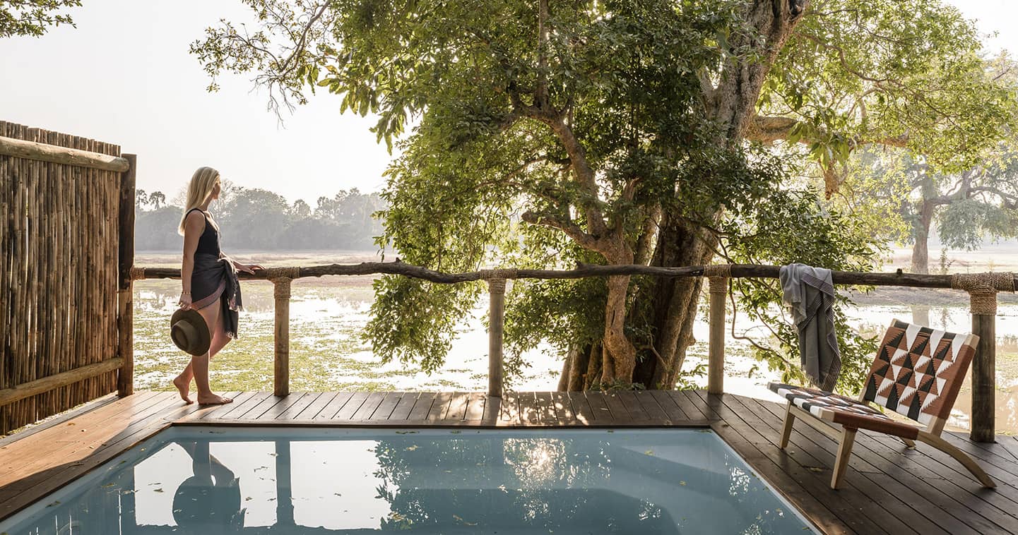 Private plunge pool at Sungani Lodge